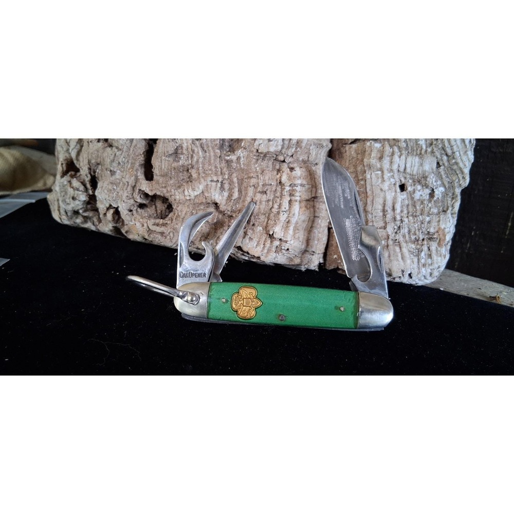 1960'S Vintage "Kutmaster" USA "GSA" Green Scales Camp Knife Excellent Condition